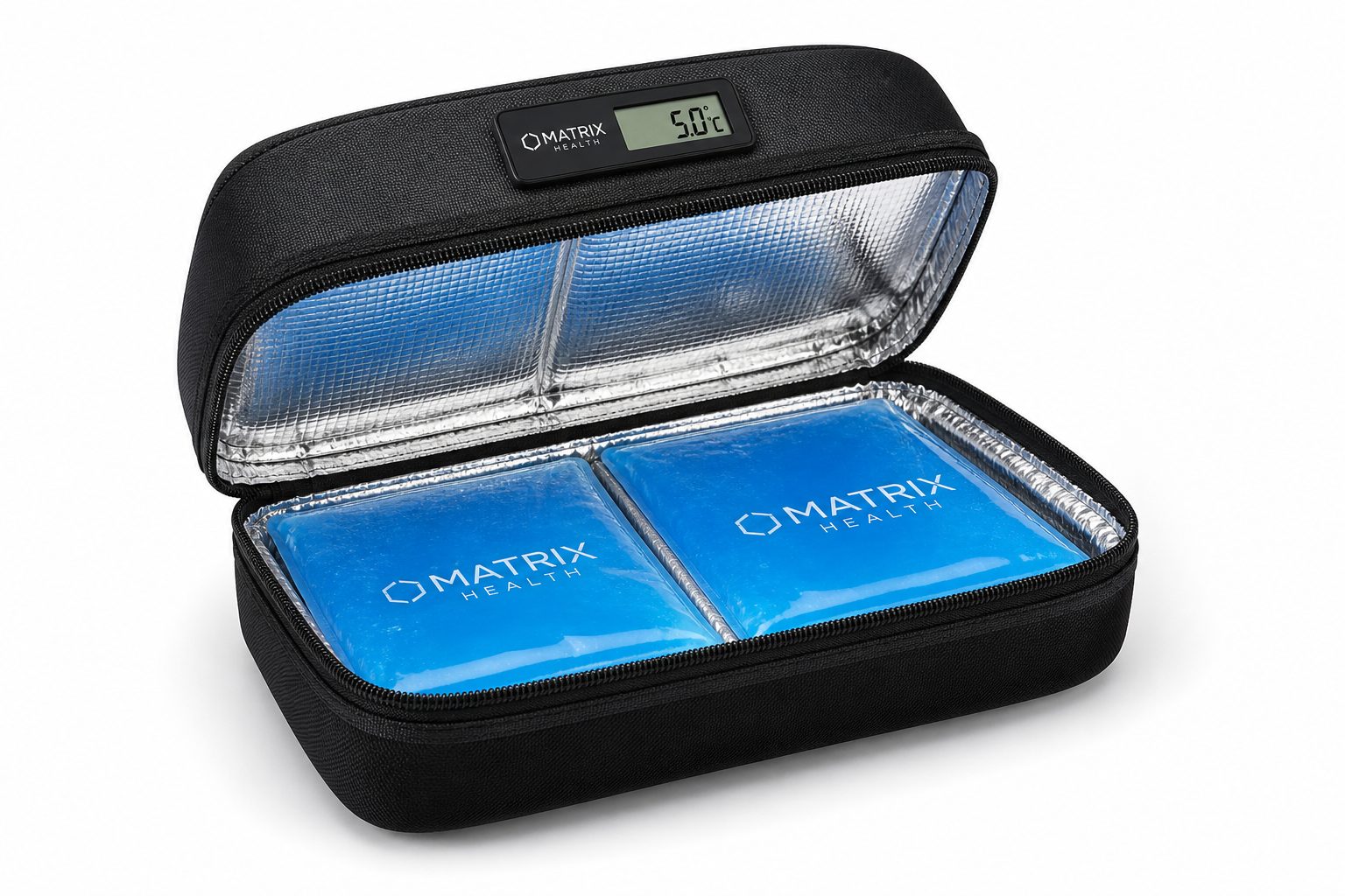Open case showing cooler packs inside