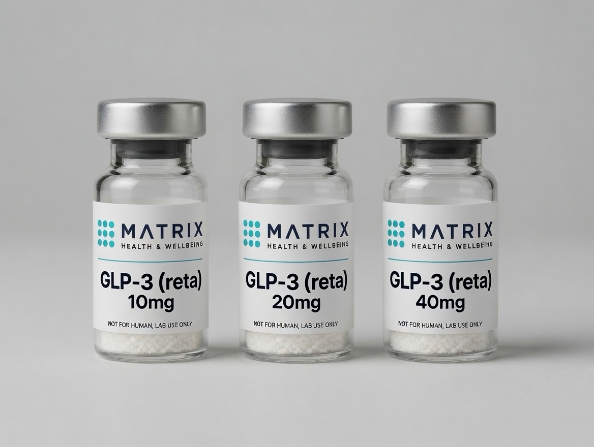 Matrix Health GLP-3 Retatrutide lyophilised powder vial &mdash; lab use only